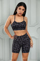 Printed Sports Bra and Shorts Set - Ecart