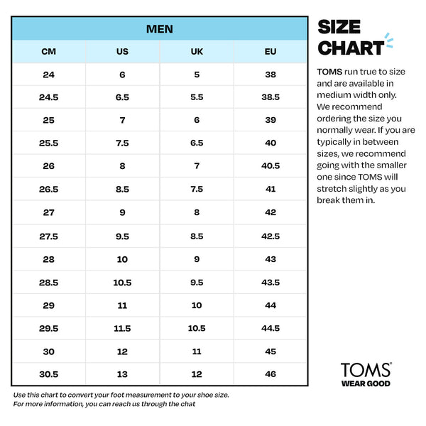 Size Chart – TOMS® PH