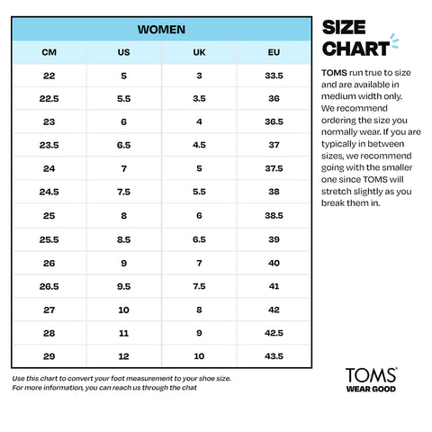 Size Chart – TOMS® PH