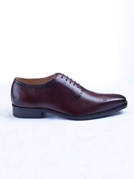 Oxford Lace Up Shoes With Broguing (Brown) | Zest Mélange