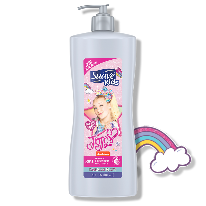 Suave Kids JoJo Siwa Nickelodeon 3-in-1 Shampoo, Conditioner and Body Wash 828ml