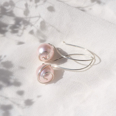 Elipse earrings with Swarovski pearls