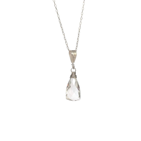 Necklace with a rock crystal pendant