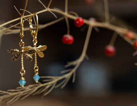 Handmade gold earrings