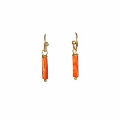 earrings with orange pendant, King's Day earrings