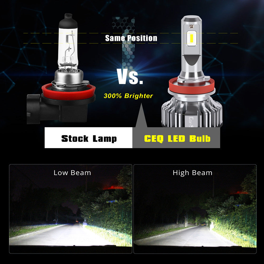 9005-H11 Super Bright LED Headlights Bulbs High Low Beam 6000K White