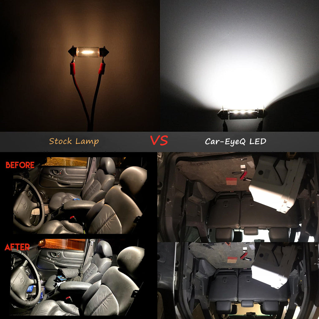 Car-EyeQ-578-211-2-LED-White-bulb-Sylvania-Osram-Philips-festoon-lamp