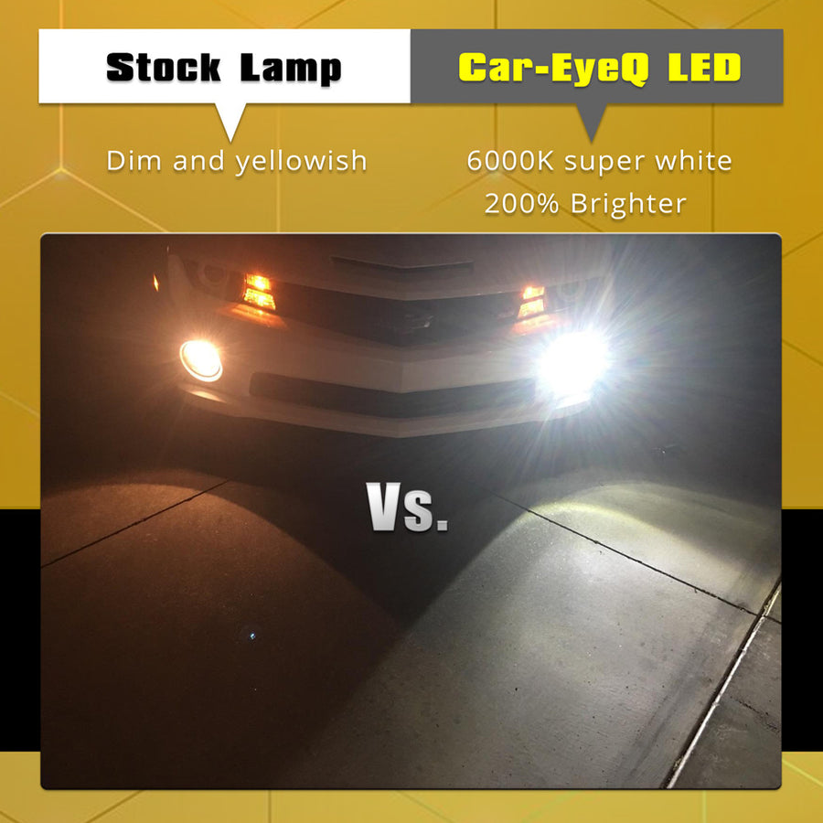 12278 PSX26W Super Bright LED fog lights Bulbs white vs Sylvania PS24W PS19W halogen lamp