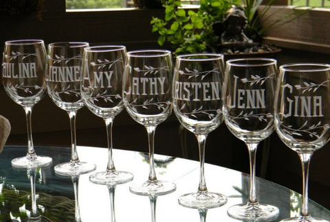 laser engrave wineglass