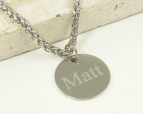 laser engraving stainless steel pendant