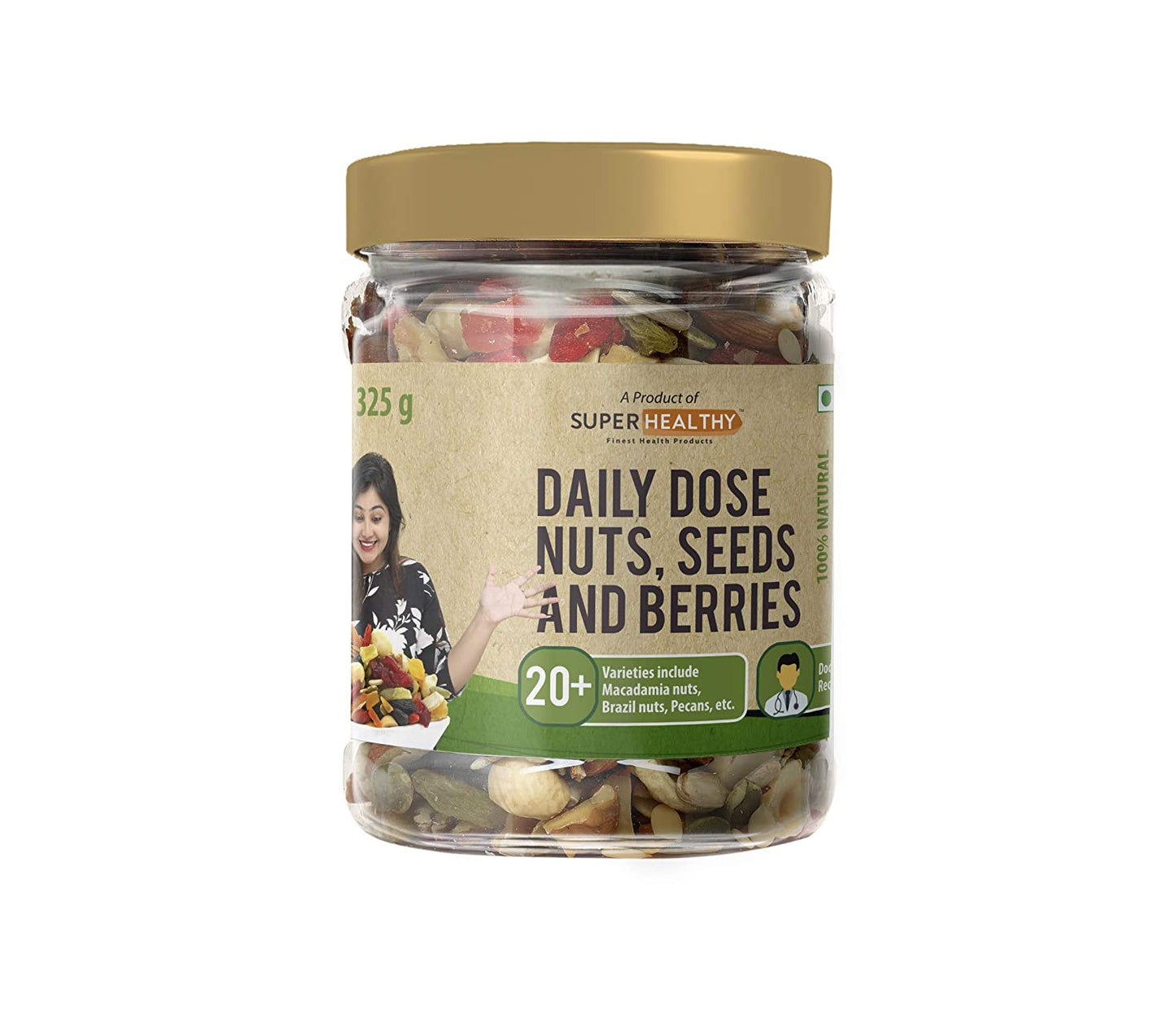 SuperHealthy Dry Fruit Nuts, Seeds & Berries- 325g