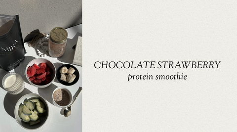 chocolate strawberry protein smoothie