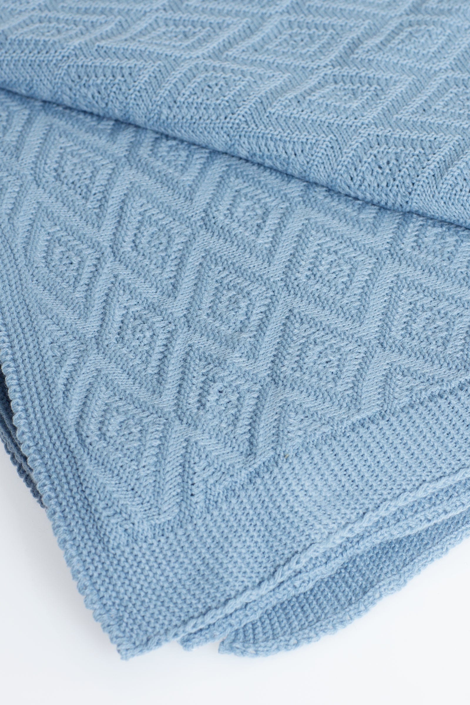 Dusty Blue - Diamond Stitch Blanket