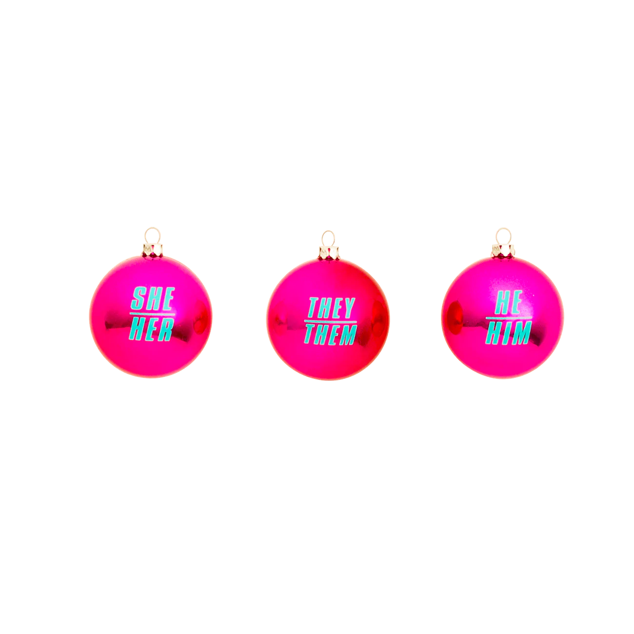 Gender Pronoun Baubles - Pack of 3