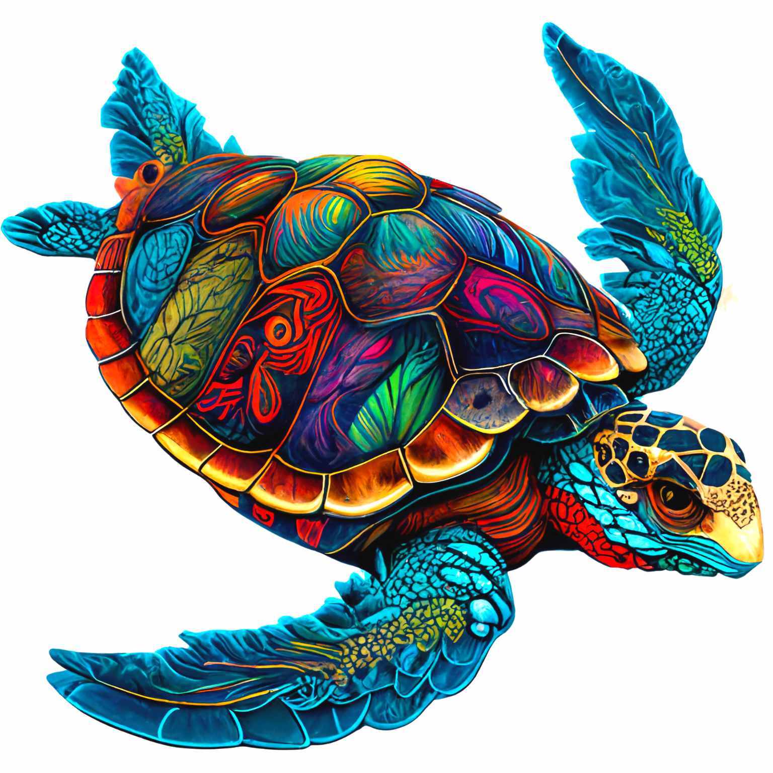 Image of Vibrant Sea Turtle - Jigsaw Puzzle