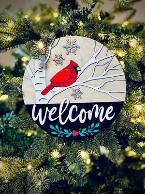 Welcome Cardinal Sign - Kbscustomkreations