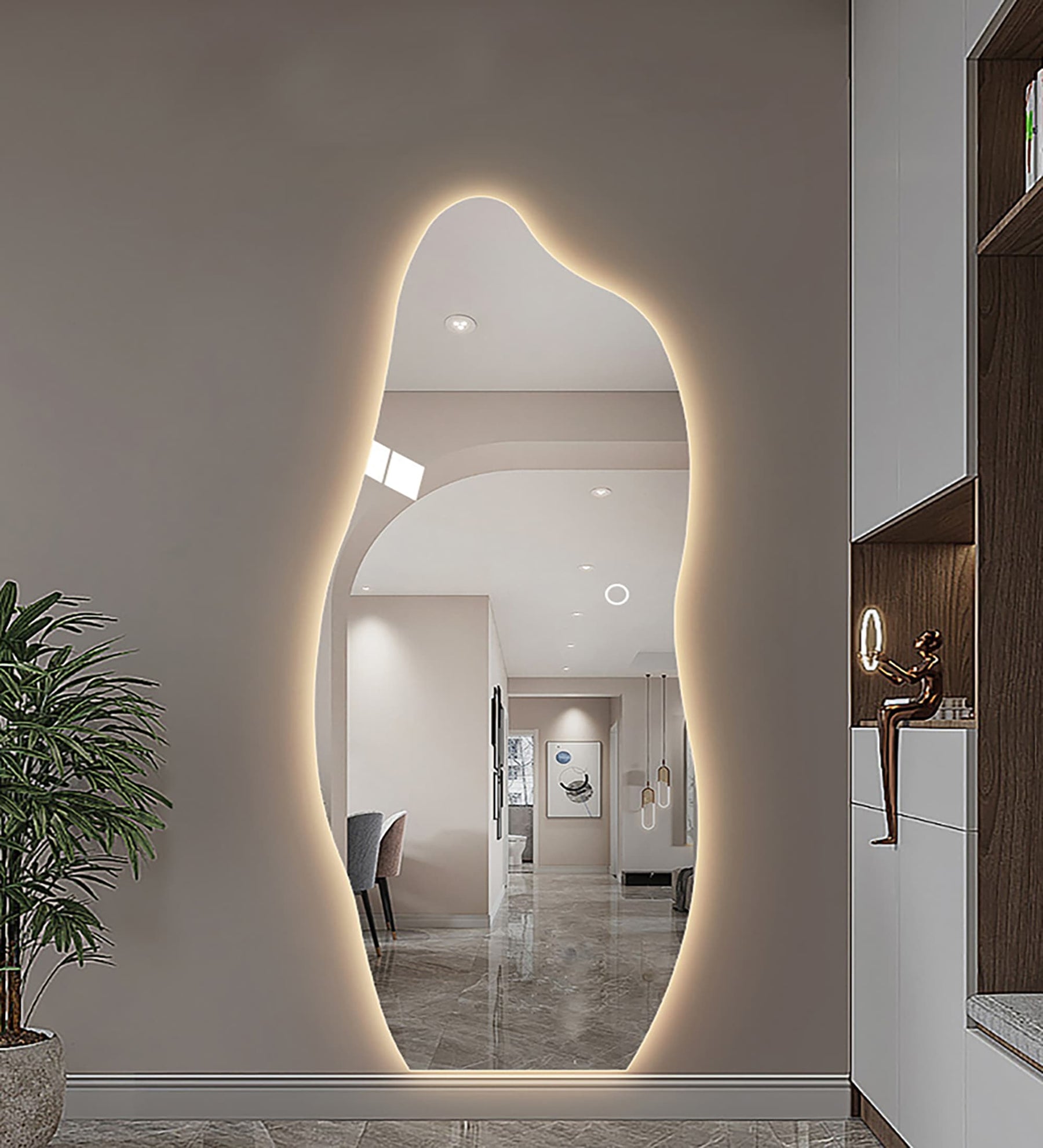 lighted full length mirror