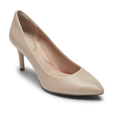 락포트 Rockport Womens 토탈 모션 Total Motion 75mm Pointed Toe Heel,Neutral Beige Leather