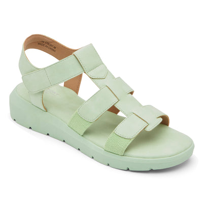 락포트 Rockport Women’s Abbie T-Strap Sandal,CELERY