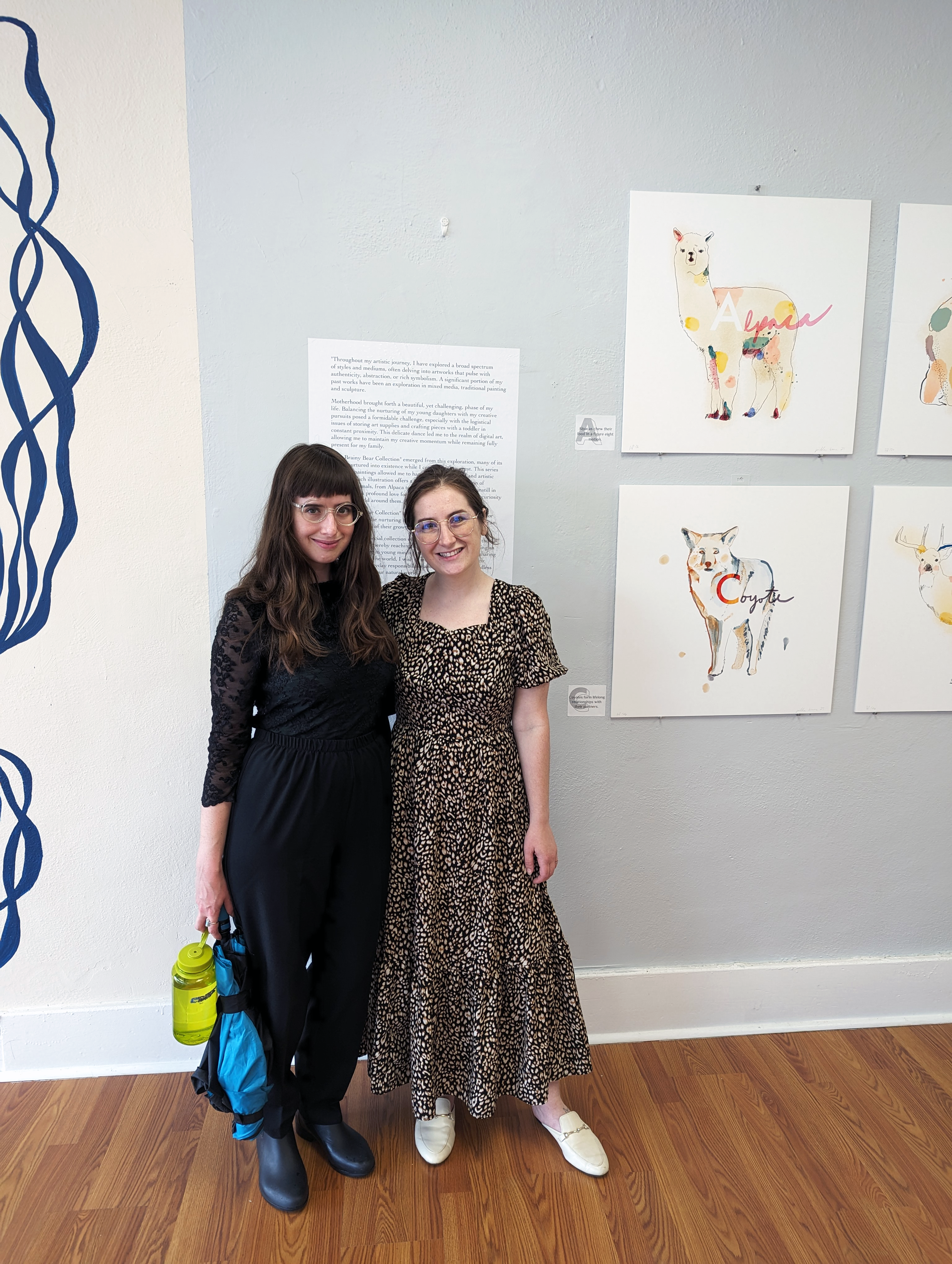 Picture with friend at Bears Are Brainy show opening