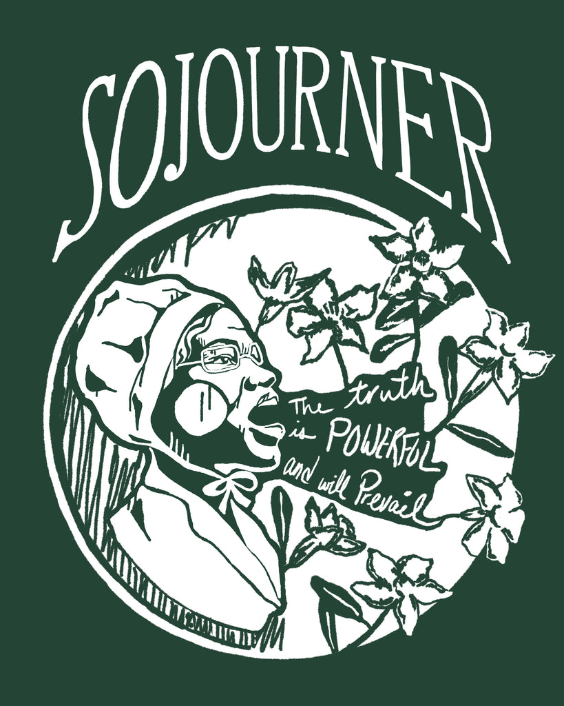 Sojourner Truth illustration with impala lilies - the truth is powerful and will previal