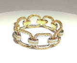 A woven gold, square link 8 inch long Buccellati designer bracelet.
