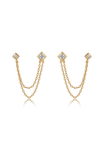 Double Piercing Chain Dangle Earrings – Ettika