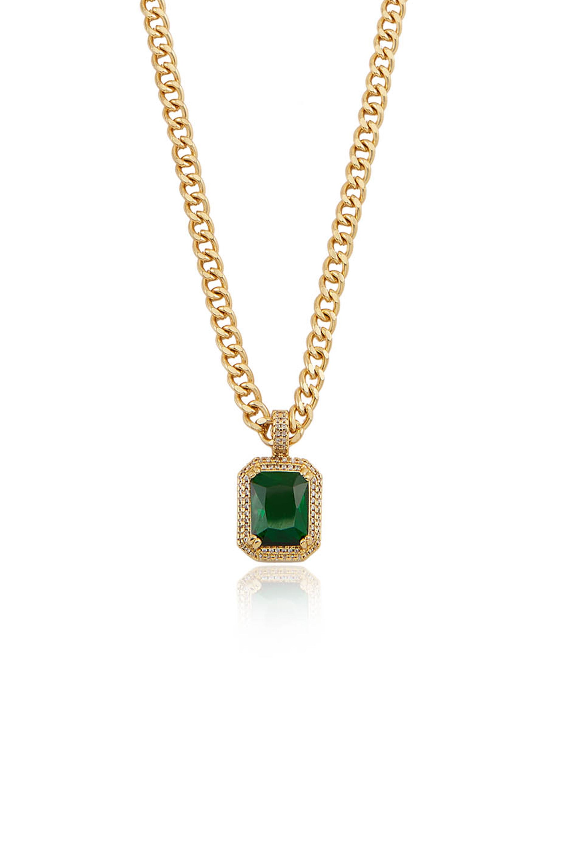 Green Queen 18k Gold Plated Crystal Charm Necklace – Ettika