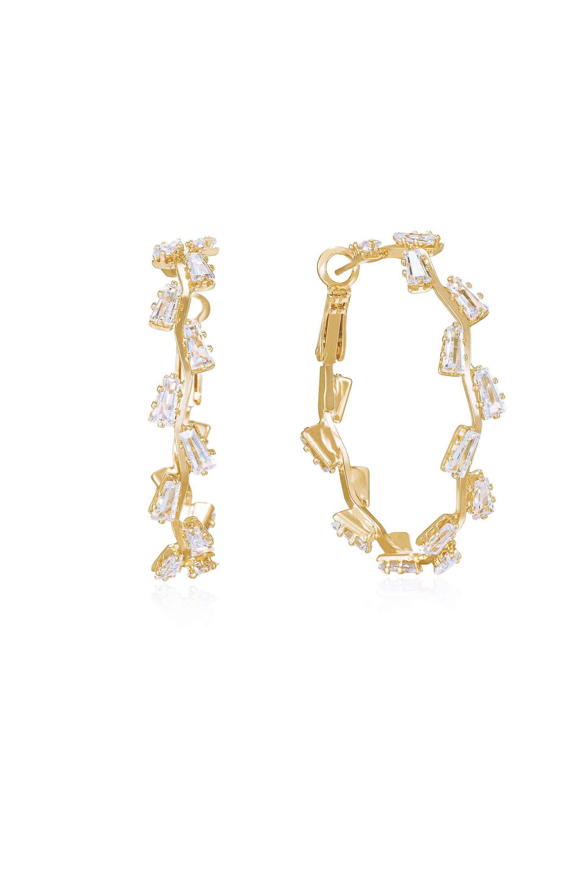 Double Crystal Charm Mini Hoop Earrings – Ettika