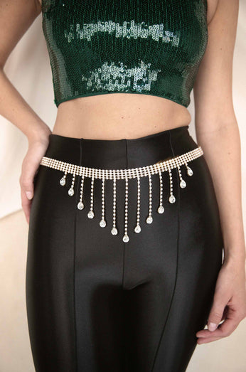 Rhinestone Body Chain Suit Boho Body Waist Belly Chain Skirt Crystal Body  Chain Bra top Festival Jewelry for Women and Girls