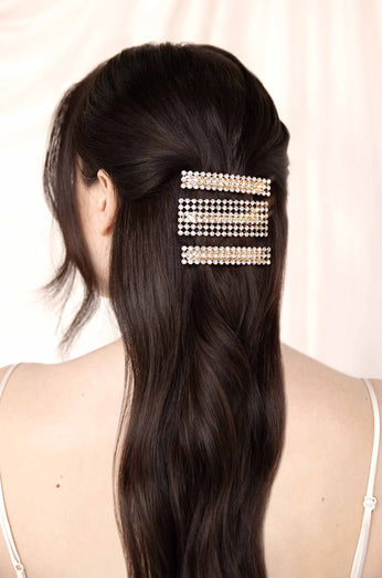 Gold-tone, resin and crystal hair clip