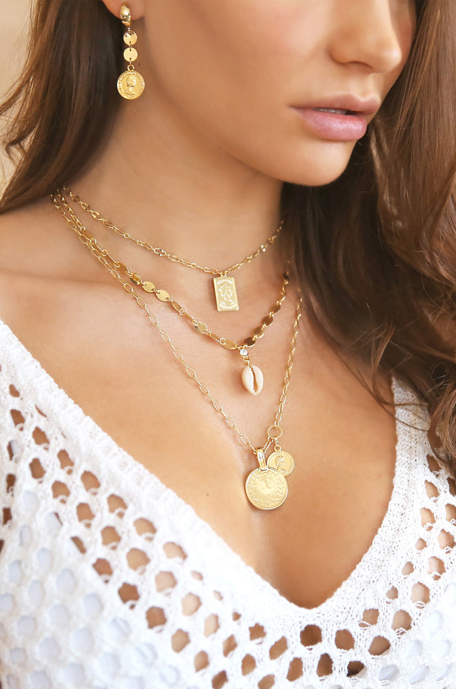 Ettika Jewelry | 18kt Gold Plated Coin & Chain Necklace
