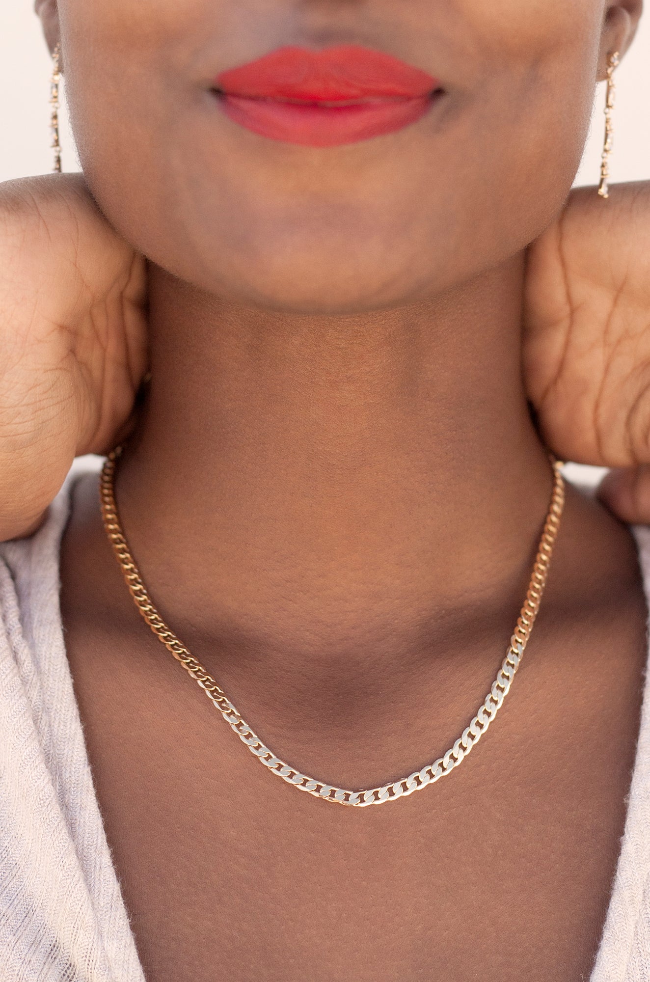 18k Gold Plated Chain Necklace Set 