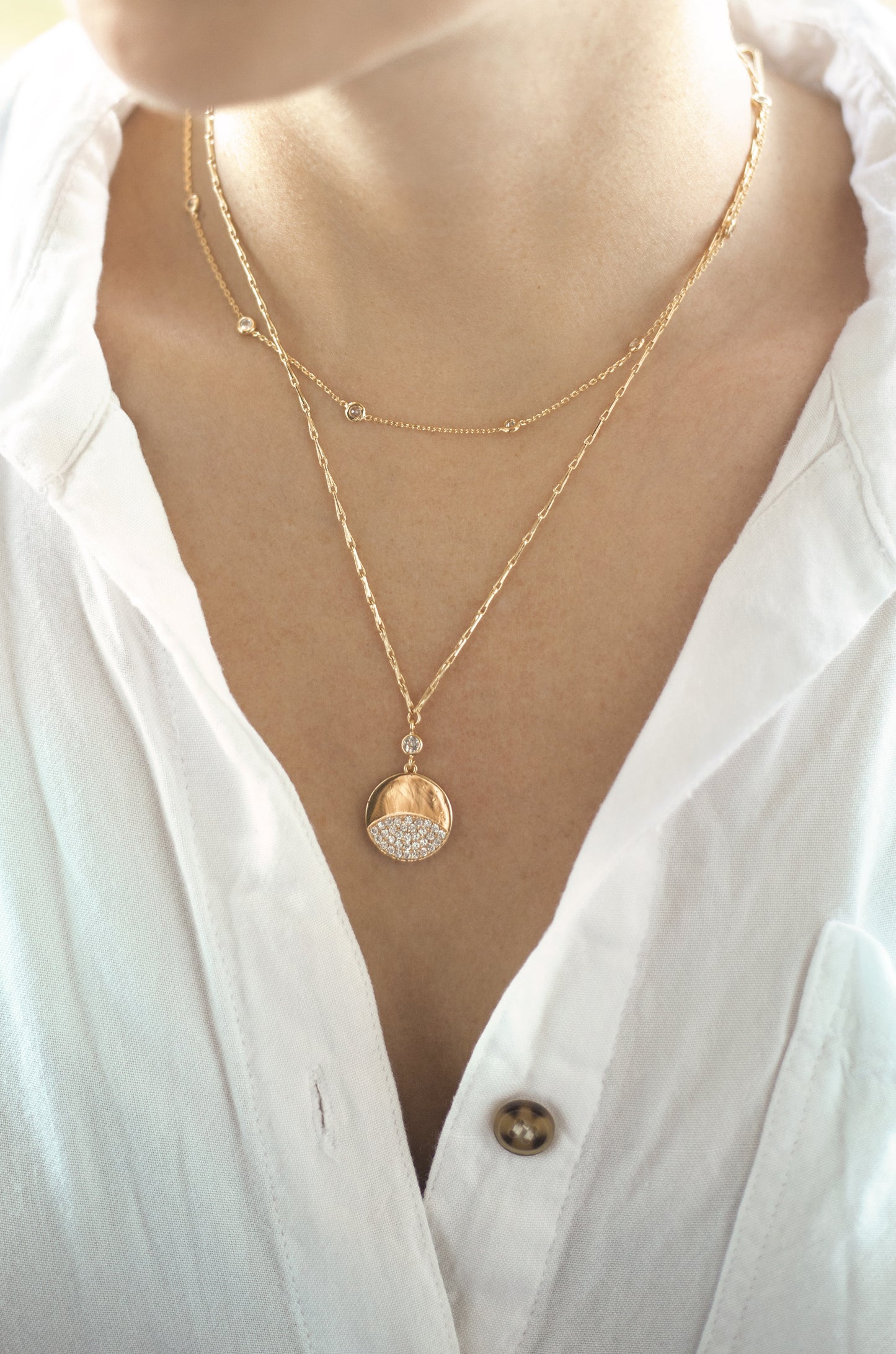 layered drop necklace