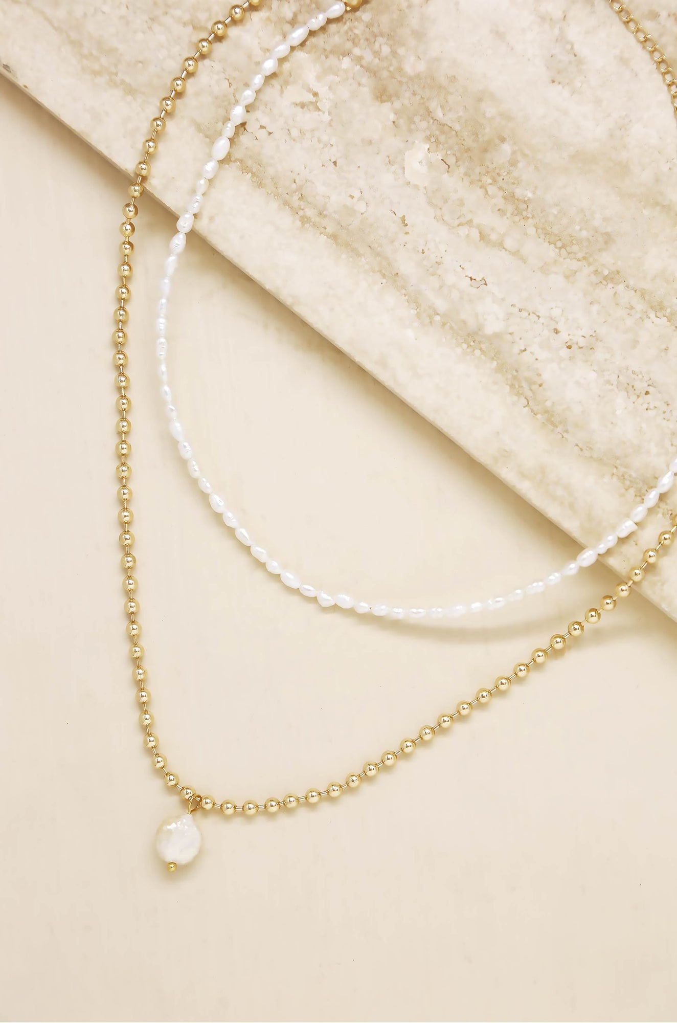 Dainty Pearl Strand and 18k Gold Plated 