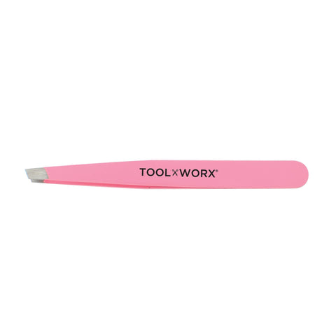 Image of Tweezers Perfect Pink ToolWorx Power Grip Slanted Tweezer