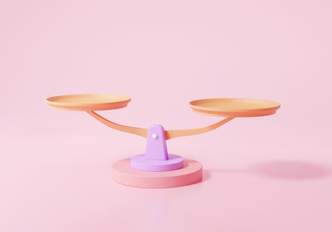 3D Scales icon. comparison weight cartoon minimal sytle, Libra, on pink background. 3d render illustration