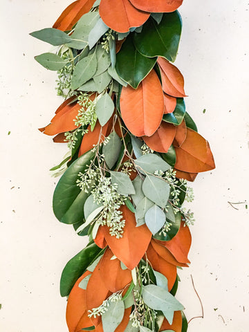 Fall Garland - Olive, Magnolia and Seeded Eucalyptus Garland