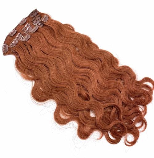 100% Remy Human Hair Clip Extensions/ Body Wave - Mango Drops Supply 