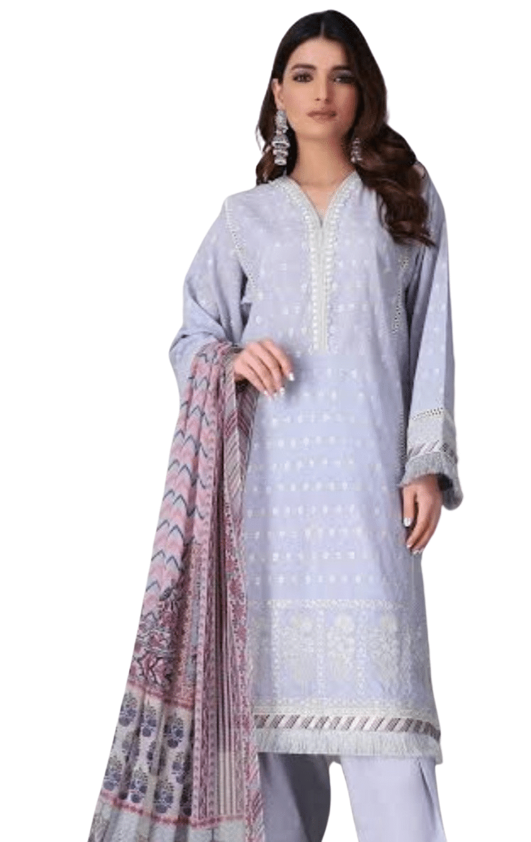 Khaadi Embroidered 2 Piece Suit (Lilac) – Monz Fashion