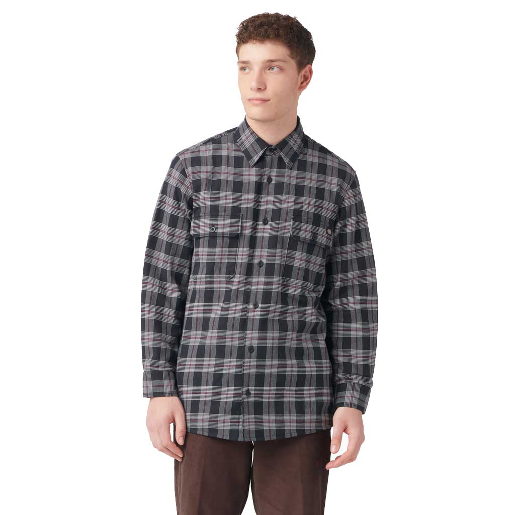 Dickies Regular Fit Flex Flannel Shirt - Black Wine | Boarders