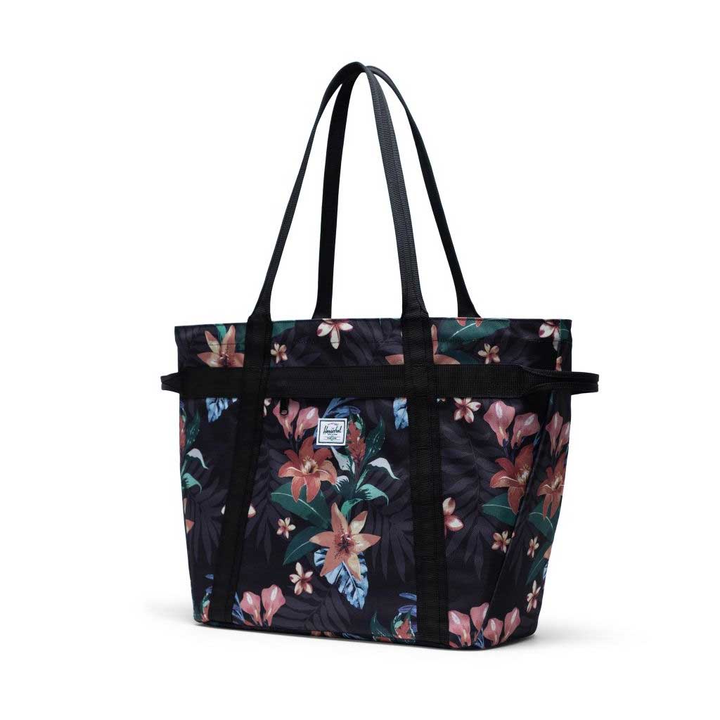 Herschel Alexander Zip Tote Bag - Summer Floral Black | Boarders