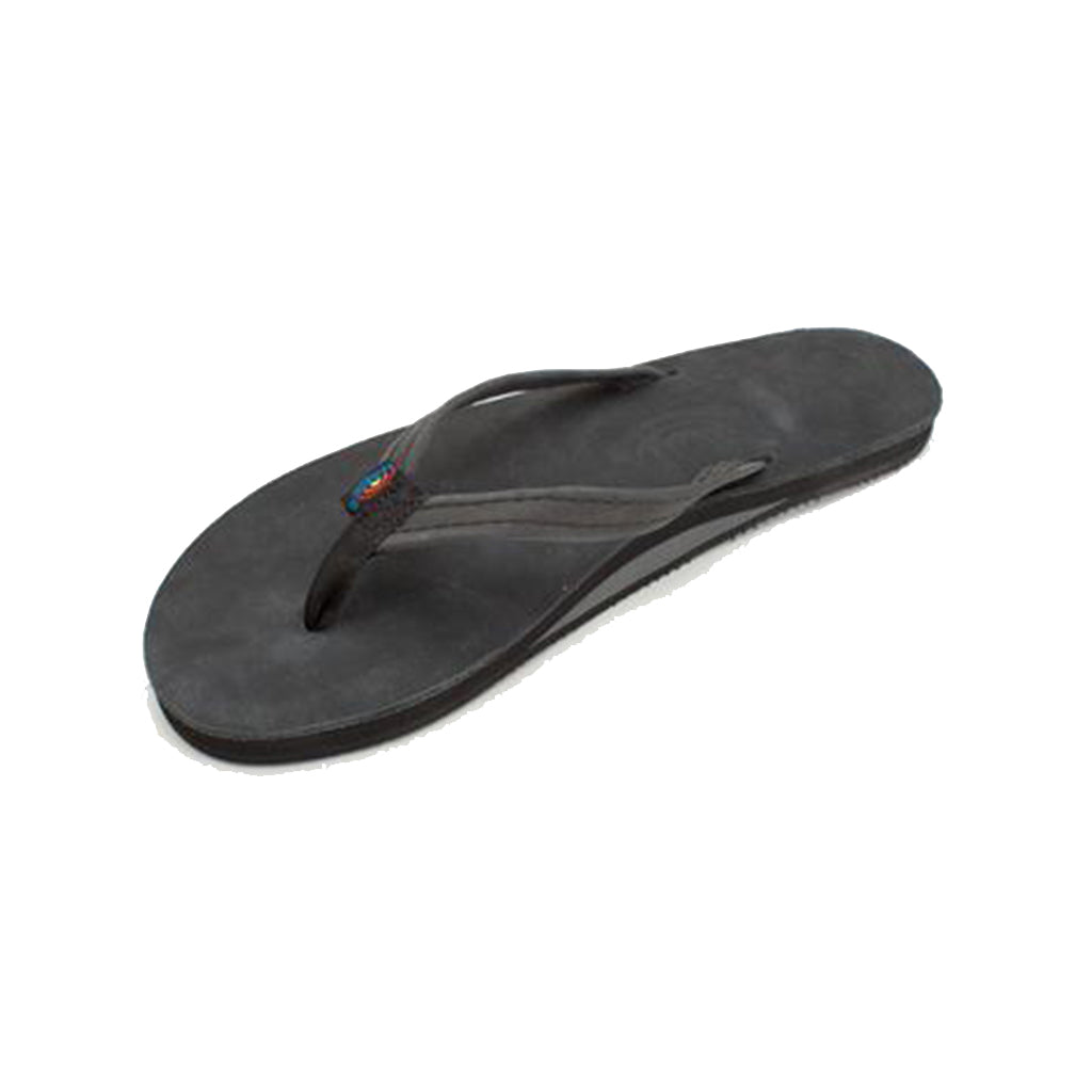 single layer premier leather with arch support and a narrow strap