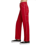 red carpenter pants