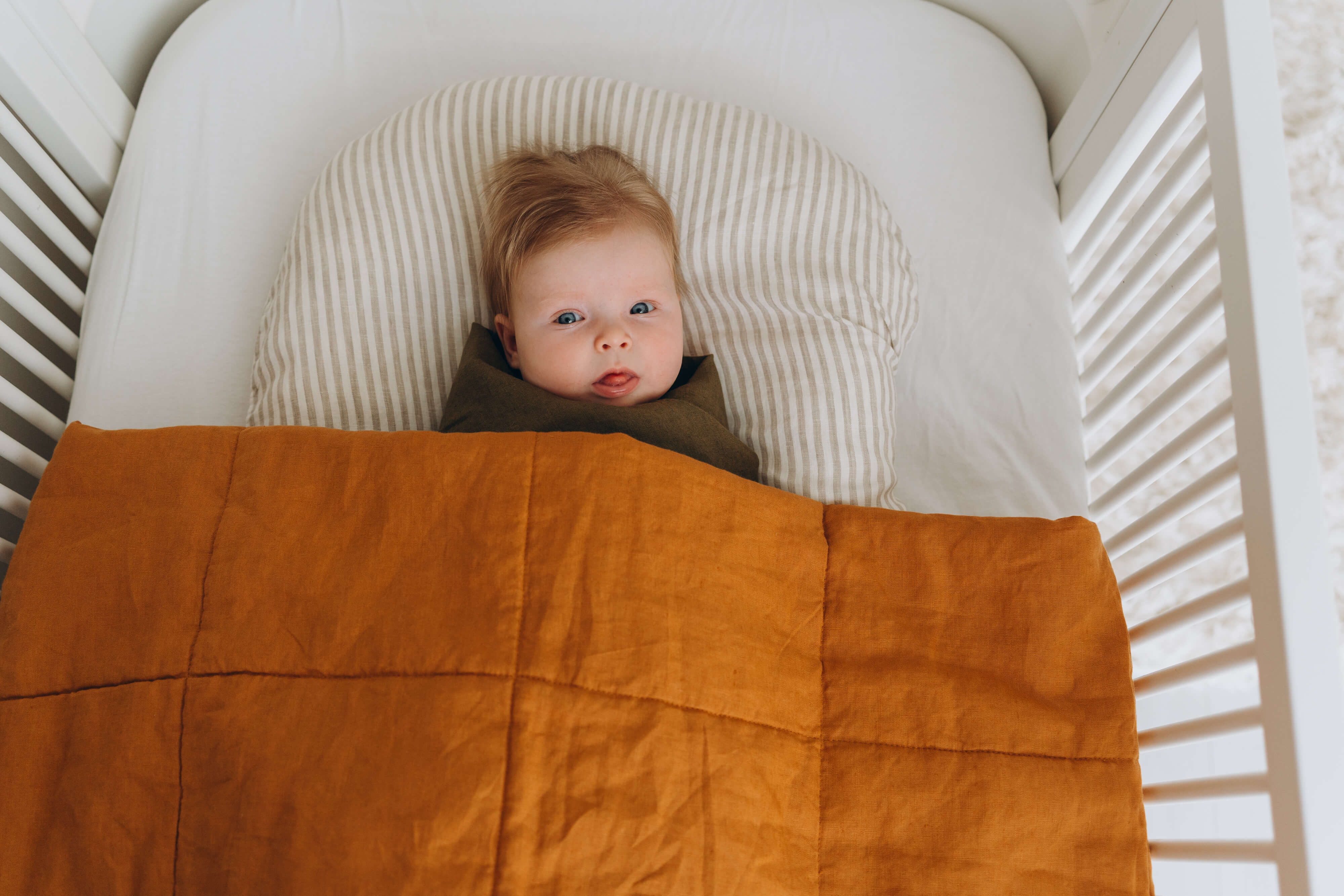 Linen Baby Cot Blanket - Adamo Joya product image