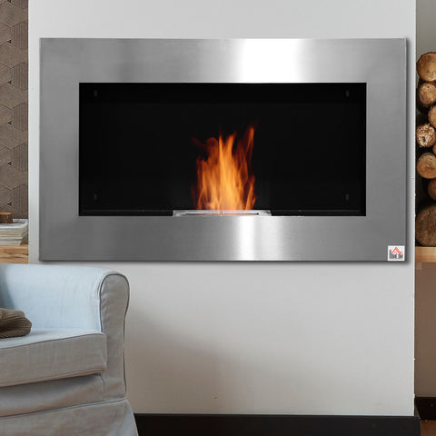 Wall Fireplaces With Real Flames - Ethanol Wall Mounted Fireplace