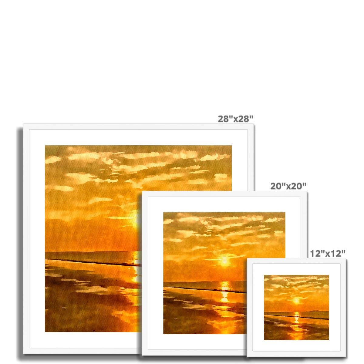 Burst of orange sunrise boston  Framed & Mounted Print