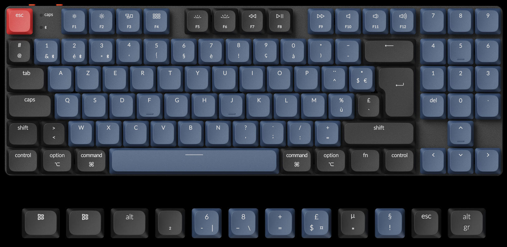 French ISO Layout Keychron K13 Pro QMK/VIA ultra-slim custom mechanical low profile keyboard