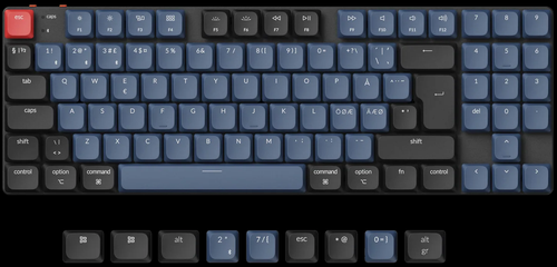 Nordic ISO Layout Keychron K13 Pro QMK/VIA ultra-slim custom mechanical low profile keyboard