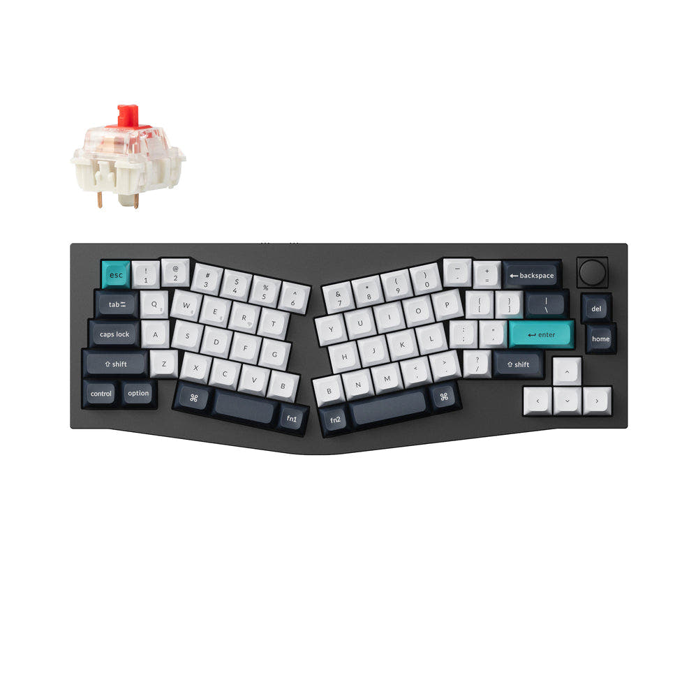 Keychron Q8 Max (Alice Layout) QMK/VIA Wireless Custom Mechanical Keyboard (US ANSI Layout) Fully Assembled Knob / Carbon Black / Gateron Jupiter Red
